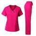 Women's Clothing Elastic Doctor Work Uniform Short Sleeved Split Suit Beauty Hospital Female Operating Room Washing Clothes_ecoleips.com