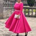 Women's Clothing Solid Color Big Swing Skirt Temperament Evening Dress_ecoleips.com