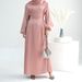 Loriya Slim Fit Elegant Dress High Collar Thin Strap Solid Color Style Plus Size Women's Clothing LR702_ecoleips.com