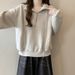 European American Style Stand-up Collar Half-zip Sweatshirt For Women, Spring And Autumn Thin Style, 2024 New Model,_ecoleips.com