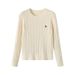 Women's Clothing College Style Round Neck Thick Sweater Tops For Women Autumn And Winter Design Embroidery Twisted Knit Sweater Inner Bottoming Coat_ecoleips.com