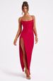 Elegant Backless Satin High Slit Halter Dress for Women Sexy Summer Party Fashion European And American Style 2025_ecoleips.com