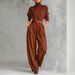 2025 Spring Autumn New Minimalist Style Solid Color Long-Sleeve Cotton Base Shirt With Back Seam And Matching Pants_ecoleips.com