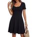European And American Cross-border Dress For Women In Summer 2026, New White Round Neck Short Sleeved Women's A-line Skirt_ecoleips.com