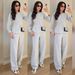 Women's Casual Long Sleeve Top with Pockets Wide Leg Pants Set Comfortable Minimalist Outfit for Everyday Wear_ecoleips.com