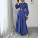 LH09 Women's Long Sleeve Shirt Collar A-Line Dress With Waist Tie - Elegant Office Wear For Autumn Season_ecoleips.com