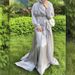 Verve Puff Sleeve Beaded Cardigan With Sleeveless Inner Two-Piece Set Flowing Sheer Long Dress_ecoleips.com