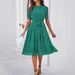 Women's Clothing Polka Dot Wrap Dress With Tie-Up Waist – Grey, Green, Blue & More – Lightweight Summer Style_ecoleips.com