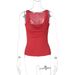 European And American Women's Fashion 2025 Spring-summer New Trendy U-neck Ruched Slim-fit Versatile Camisole Top_ecoleips.com