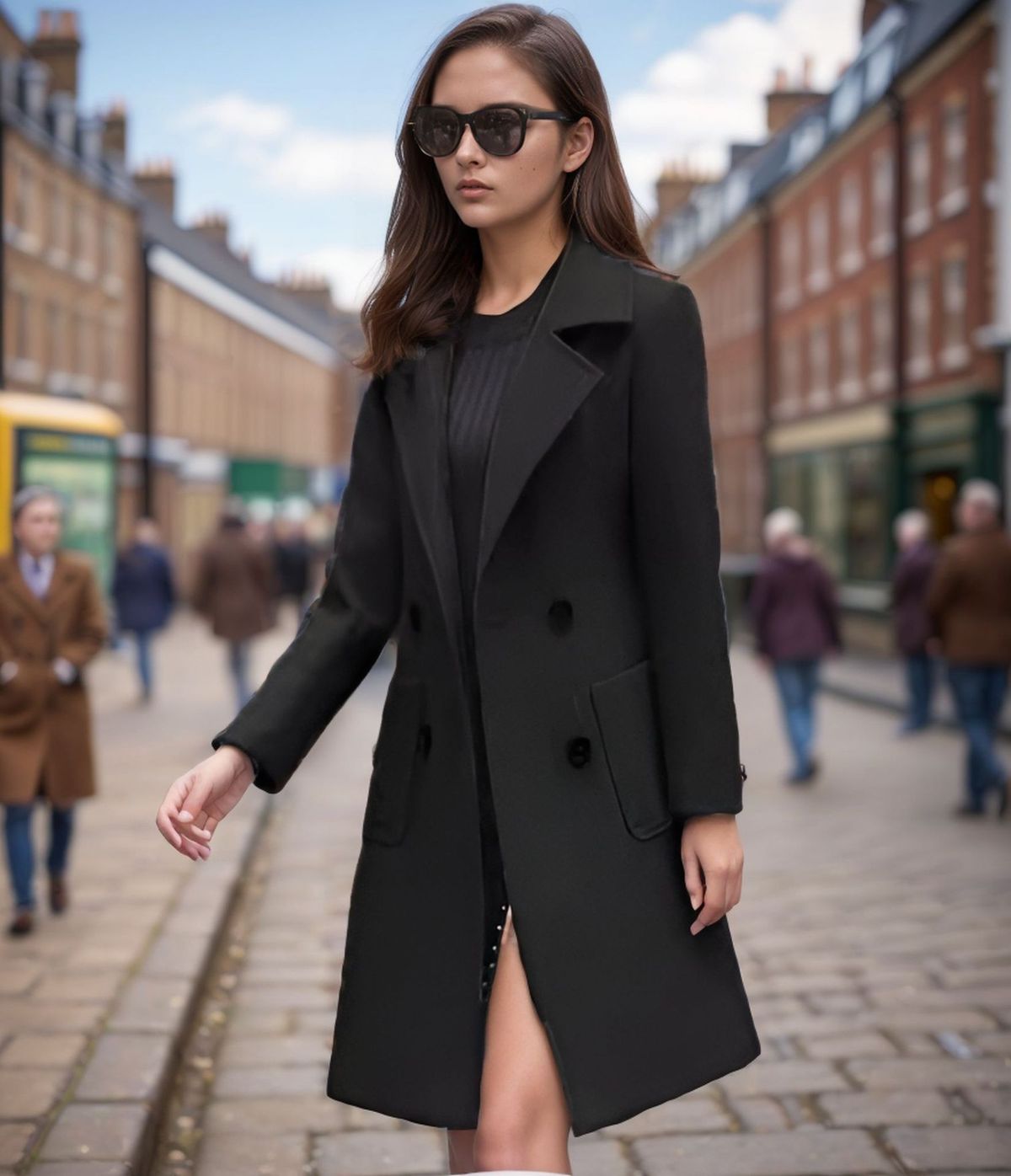 Women's Clothing Slim Fit Fashion Temperament Waist Woolen Coat Women's Woolen Coat_ecoleips.com
