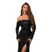 Women's high slit sexy temperament Christmas ball dress skirt _ecoleips.com