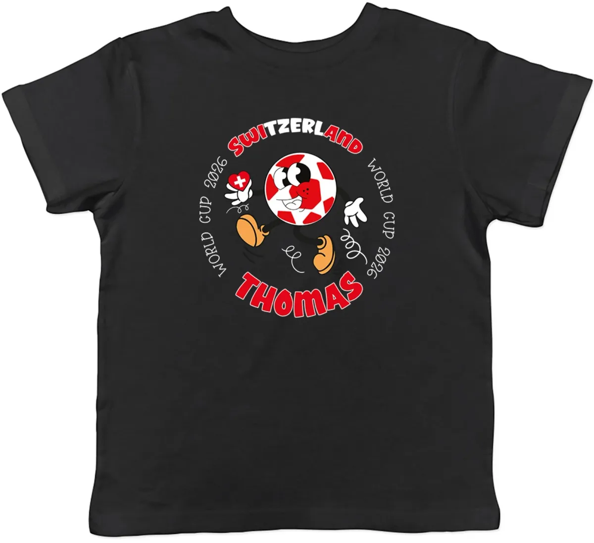 Women's T-Shirts Personalised Switzerland World Cup Football Fan Kids T-Shirt Boys Girls Gift_ecoleips.com