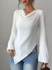 Women's V-Neck Long-Sleeve T-Shirt – Classic & Comfortable (White/Black/Brown, S-XXL)_ecoleips.com