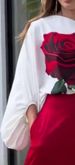 2025 Spring Women's New Loose Rose Flower Top High Waist Long Pants Set_ecoleips.com