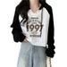 European American Style Short Raglan Sleeve Sweatshirt Women, Real Shot, New Spring And Autumn Model, Loose Fit,_ecoleips.com