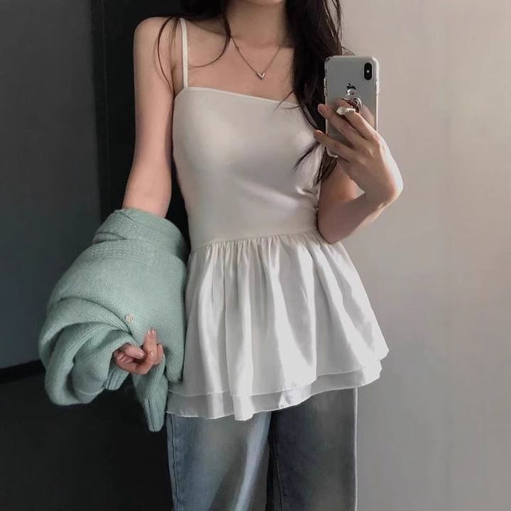 Summer New Women's Clothing European American Style Solid Color Patchwork Strapless Ruffle Slim Waist One Neck Dress_ecoleips.com