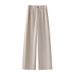 Aria Basics 2025 New Women's Wool Wide-Leg Pants, High-Waisted, Draped, Slim-Fit, Fleece-Lined, Straight-Leg, Thickened For Winter,_ecoleips.com