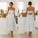Summer New Women's Long Patchwork Dress European And American Style Cross Border Suspender Waist Tie Striped Design_ecoleips.com