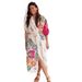 Women's 3D Floral Embroidered Beach Cover-Up Lightweight Loose Fit Versatile Polyester Top for Resort Wear_ecoleips.com