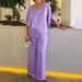 Women's Clothing Solid Color V Neck Irregular Hem Large Size New Casual Suit_ecoleips.com