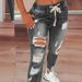 2025 Cross-Border Elastic Women's Jeans High Waist Ripped Lace-Up Trousers NK351_ecoleips.com