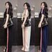 Women's Summer Casual Fashion Two Piece Set Cartoon Puppy Print Short Sleeved Top Wide Leg Pants Side Striped Wide Leg Pants_ecoleips.com
