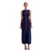 Summer New Knitted European And American Women's Round Neck Sleeveless Button Fashion Sexy Slim Long Dress_ecoleips.com