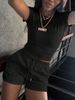 Women's Sports Casual Suit Style Short Sleeved Two Piece Set_ecoleips.com