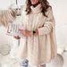 Oversized Batwing Sleeve Knit Top – Plus Size Women’s Tunic Sweater With Shawl Collar_ecoleips.com