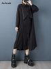 Oversized Patchwork Vintage Shirt Dresses For Women Spring Autumn New Long Sleeve Loose Casual Long Dress Elegant Clothing 2025_ecoleips.com