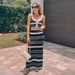 Fashion Striped Knitted Vest Top High Waist Color-Block Skirt Two-Piece Set For Women_ecoleips.com