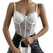 European And American Export Sexy Lace Underwire Diamond Fishbone Crop Top See-through Hot Girl Slim Fit Small Vest For_ecoleips.com
