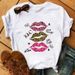 Fashion Colorful Lips Cute Plus Size Women's Casual T-shirts Wholesale_ecoleips.com