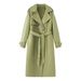 Trendy Slim-Fit Long Leather Trench Coat For Women – Double-Breasted, Waist-Cinching, Edgy Chic Jacket (Black/Brown/Green/Burgundy)_ecoleips.com
