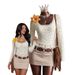 Women's Round Neck Lace Bodysuit Slim Fit Long Sleeve Base Layer Top With Front Shoulder Design Style_ecoleips.com