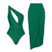 Women's Clothing One Shoulder Solid Color High End One Piece Swimsuit Suit_ecoleips.com
