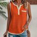 Summer Women's Casual Solid Color Waffle Patchwork Vest Fashionable American Style New_ecoleips.com