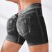 Women's Clothing Denim Seamless Yoga Shorts Back V Waist Hip Lift Quick Drying Tight Running And Fitness Shorts_ecoleips.com