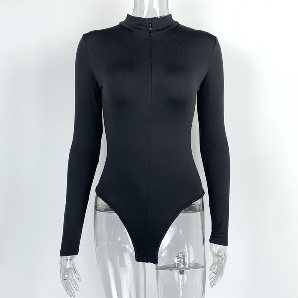 Autumn And Winter New Bottoming Shirt Women's Fashion Velvet Long-sleeved Zipper Tights Women's_ecoleips.com
