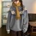 girl Feil Island Loose Round Neck Sweater For Women, Autumn And Winter Thickened Retro College Style Jacquard Versatile_ecoleips.com