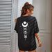 Women's Oversized Cotton Feel T-Shirt All-Over Print Casual round Neck Short Sleeve Tee for Streetwear And Daily Comfort_ecoleips.com