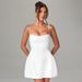 Women's Backless Solid Color Suspender Short Dress European American Instagram Style Spring Summer Elegant Sexy_ecoleips.com