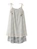 Summer New Lace Splicing Knot Mid-Length Dress Women's Sweet Style Loose Waist A-Line Skirt Design Polyester Material_ecoleips.com