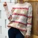 Cozy Christmas Deer Jacquard Knit Sweater Women's Loose Round Neck Casual Pullover Soft Yarn Top_ecoleips.com