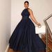 Satin Mermaid Evening Gown High Waist A-Line Dress Back Zipper Stretch Polyester Formal Gown for Women Classic Black XS to XXXL_ecoleips.com
