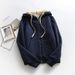 Women's Clothing Fleece Zip-Up Hoodie – Thickened Plush Lined Pullover With Full-Zip, Loose Fit, Unisex Casual Jacket (Black/Navy/Gray/Wine Red)_ecoleips.com