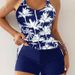 Tropical Print Bikini Set – High-Waisted Swim Bottom & Adjustable Triangle Top (S-XL, 5 Colors) – Tummy Control & UV Protection_ecoleips.com