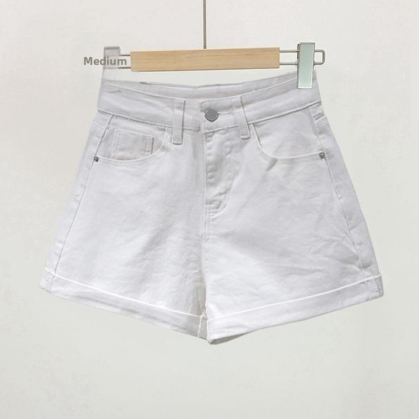 Women's High Waist Denim Shorts Korean Style Summer 2026 Loose Fit Slimming Trendy Rolled up Hem a Line Wide Leg Hot Pants_ecoleips.com
