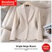Women's Long Sleeved Professional Blazer Formal Wear Workwear Casual Elegant England Style Blazer Top_ecoleips.com