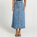 Women's Clothing Blue Button Down Midi Denim Skirt European American Style Women's Bottoms Fashion_ecoleips.com
